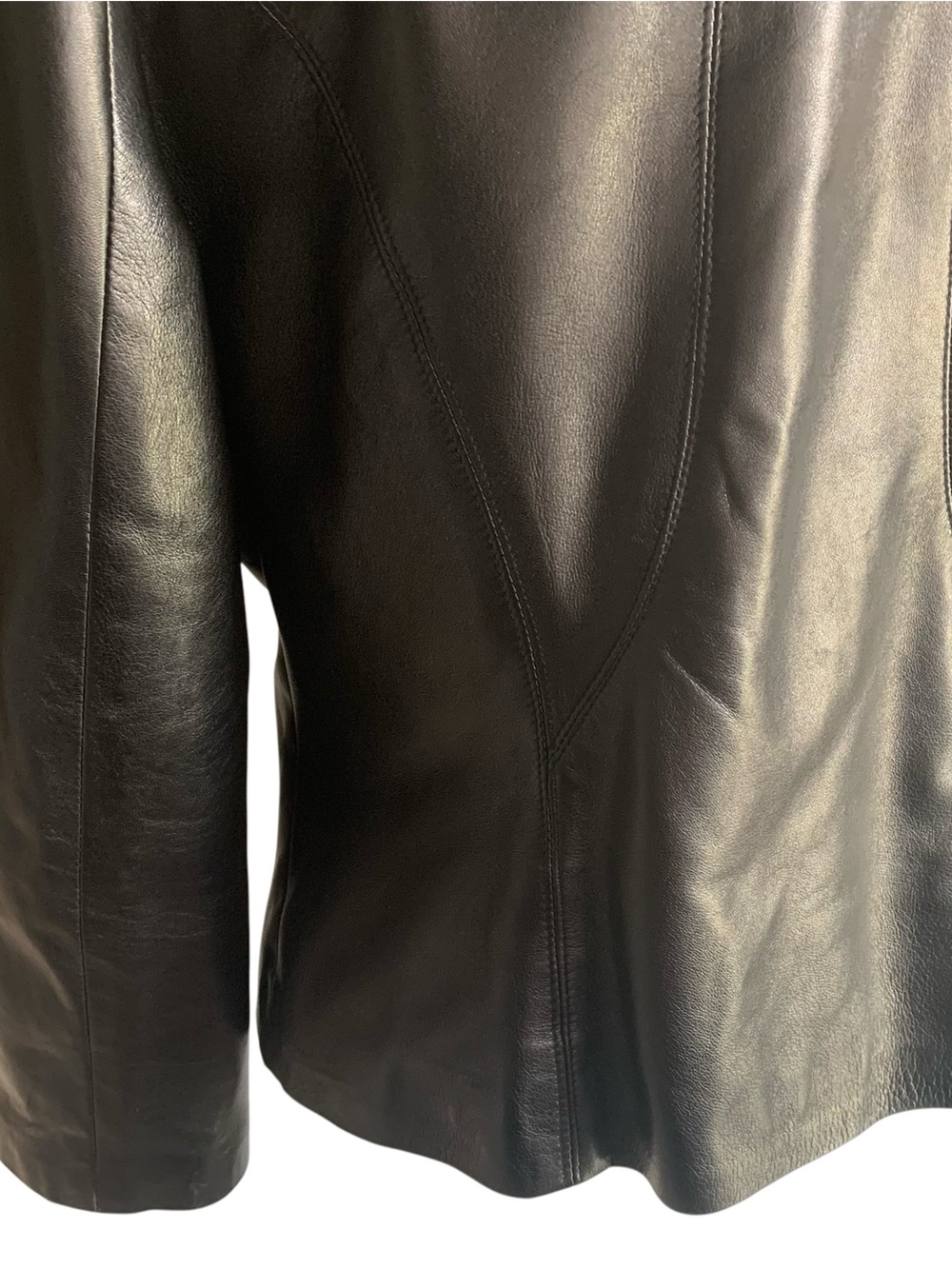 Danier Leather Jacket Black Blazer Tailored Taper 90's-2000s Timeless Classic L - Picture 10 of 16